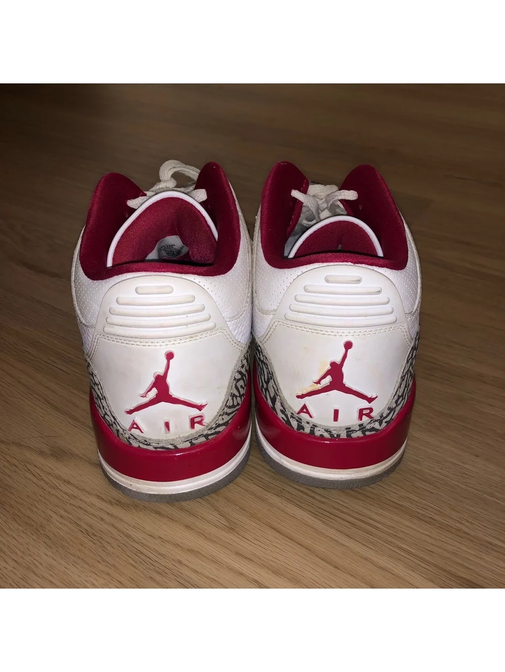 NIKE AIR JORDAN 3 RETRO CARDINAL RED WHITE BASKETBALL SHOES MENS SIZE 12